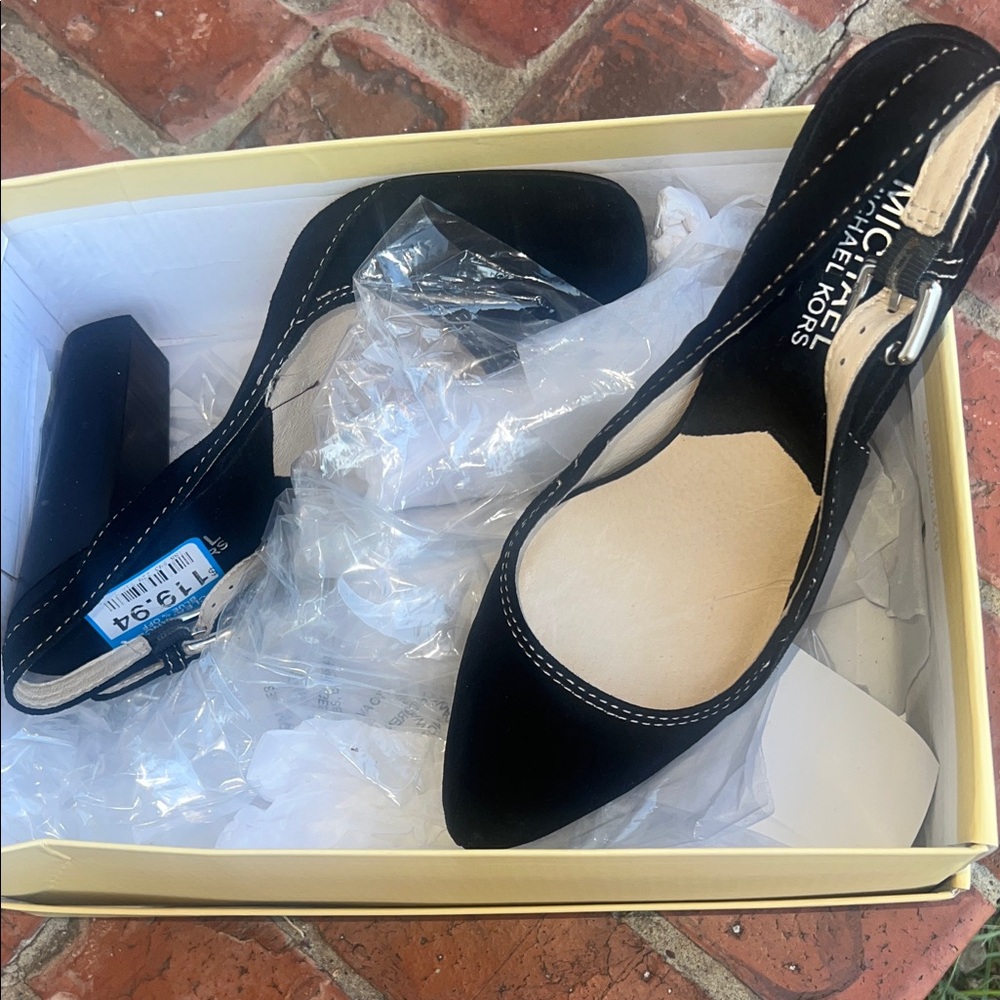 Michael Kors Black Heels with Contrast Stitching